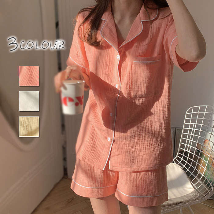 即納 パジャマ レディース 夏 綿100% コットン 綿 涼しい おしゃれ 部屋着 上下セット パジャマ 夏用 半袖 涼しい 大きいサイズ 寝間着 ナイトウェア...