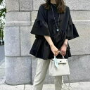 チュニック レディース チュニックワンピース ロングシャツ ブラウス シャツ ロング 半袖 トップス ゆったり 薄手 春 夏 ウエストギャザー カジュアル ビッ...