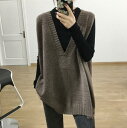 ニットベスト レディース ベスト ニットウェア トップス 春秋 秋冬ベスト ノースリーブ ケーブルニット 大きいサイズ Vネック 暖かい 柔らかい 洗える 痩せ...