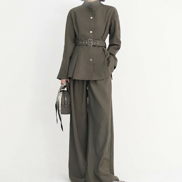 トレンチコート単品 ワイドパンツ単品 セットアップ ショートコート レディース 春 秋 きれいめ スプリングコート 長袖 ガウチョパンツ カジュアル ワイドパン...