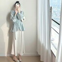 ブラウス単品 スカート単品 セットアップ レディース 春 夏 きれいめ 長袖 ブラウス ウエストリボン 着痩せ パフスリーブ シャツ ロングスカート マーメイド裾 きれいめ カジュアル 着痩せ 無地 体型カバー 上品 大人きれいめ フォーマル 高級感