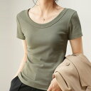 「クーポン利用で2020円」一部即納 Tシャツ レディース 半袖 夏 秋 春 Uネック 綿 コットン 無地 ゆったり カジュアル 大きいサイズ おしゃれ シンプル ゆるっと きれいめ 着回し 汗染み防止 トップス カットソー tシャツ ベーシック 9色全