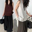 タンクトップ チュニック レディース ブラウス シャツ 夏 トップス 肌着 トップス ノースリーブ リネン 麻混 大きいサイズ フレンチ風 インナー きれいめ ...