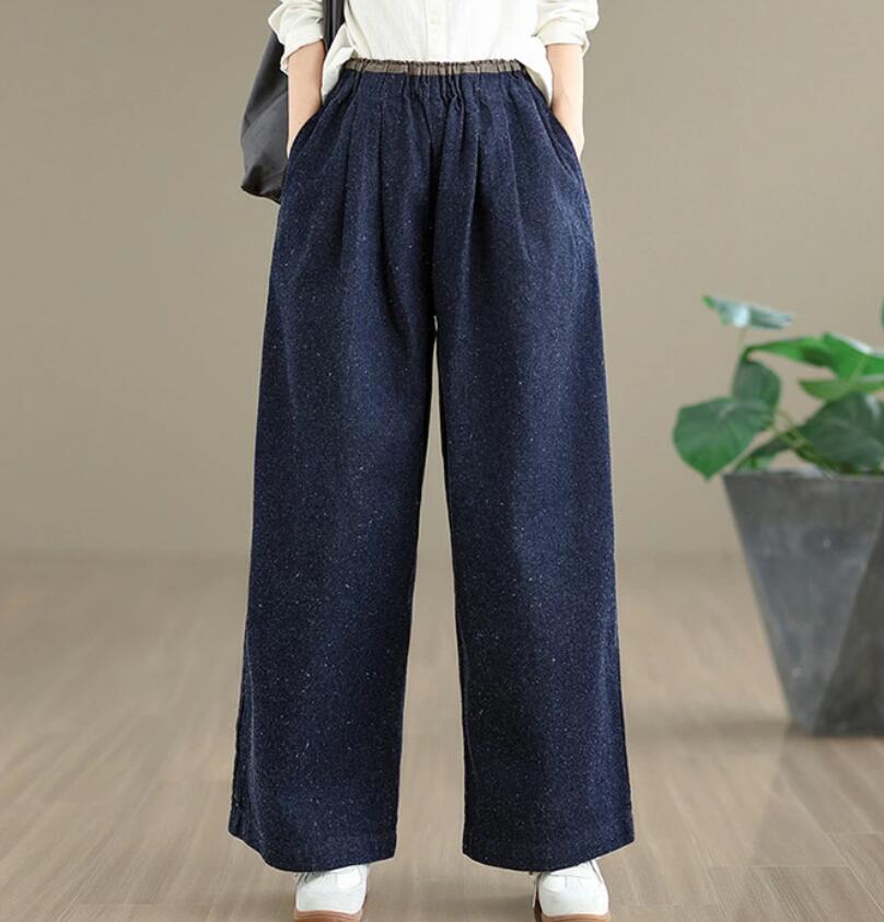 乐天商城 - デニムパンツ レディース ワイドパンツ デニム ストレートパンツ 春秋 ジーンズ イージーパンツ バルーンパンツ ロング ボトムス ジーパン リラックス ウエストゴム 大きいサイズ 長ズボン 美脚 ゆったり 柔らか ストレート 体型カバー カジュアル 春 秋 冬