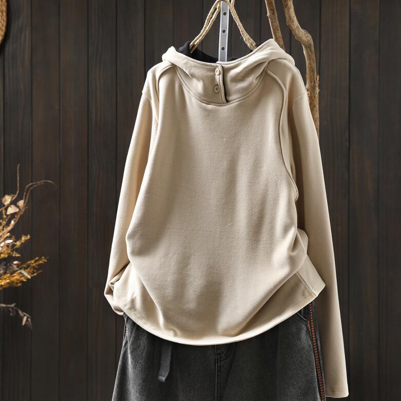 Rakuten - パーカー フード付き スウェット チュニック レディース 秋冬 長袖 プルオーバー トップス 長袖Tシャツ スウェット カットソー ゆったり 暖か 体型カバー きれいめ お洒落 ゆったり カジュアル 柔らか シンプル 大人カジュアル 春 秋 冬 送料無料