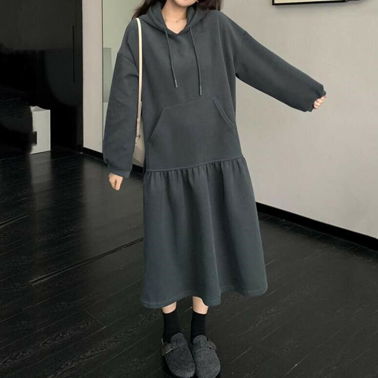 裏起毛ワンピースパーカーワンピース...