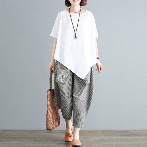 セットアップ 夏 半袖 Tシャツ カットソー ワイドパンツ レディース tシャツ ブラウス トップス ガウチョパンツ サルエルパンツ 着痩せ 九分丈 2点セット ゆったり 大きいサイズ カジュアル 夏物 不規則 カジュアル おしゃれ 30代 40代 50代 60代 セットアップ 夏 半袖 Tシャツ カットソー ワイドパンツ レディース tシャツ ブラウス トップス ガウチョパンツ サルエルパンツ 着痩せ 九分丈 2点セット ゆったり 大きいサイズ カジュアル 夏物 不規則 カジュアル おしゃれ 30代 40代 50代 60代