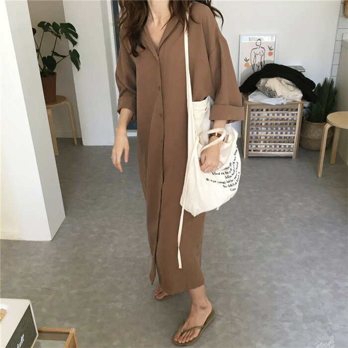 マキシワンピース ロングワンピース シャツワンピース スプリングコート ロングシャツ 春夏 ワンピース ロング丈 レディース カーディガン サマーアウター　カジュアル トレンチコート ロングコート ベルト付き ロング丈 crossday-10000231 CROSS DAY サンプル画像2