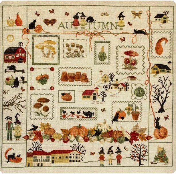 Autumn Sampler・クロスステッチ 図案 チャート 刺繍 手芸*Sara guermani*