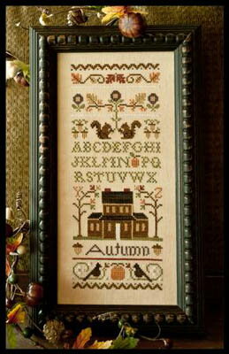 ☆クロスステッチ・チャート☆Little House Needleworks“Autumn Band Sampler ”☆英語表記☆ステッチカウント　61W×149H