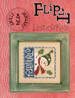 Flip-It Stamp january ボタンチャーム付き・クロスステッチ 図案 チャート 刺繍 手芸*Lizzie☆Kate*