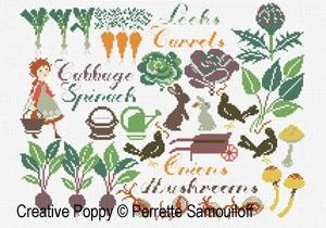 楽天クロスステッチ FabricAutumn Vegetable Patch・クロスステッチ 図案 チャート 刺繍 手芸*Perrette Samouiloff*ペレット サモイロフ