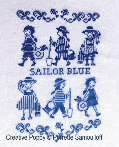 Sailor Blue (Girls' Beach fashion)・クロスステッチ 図案 チャート 刺繍 手芸*Perrette Samouiloff*ペレット サモイロフ