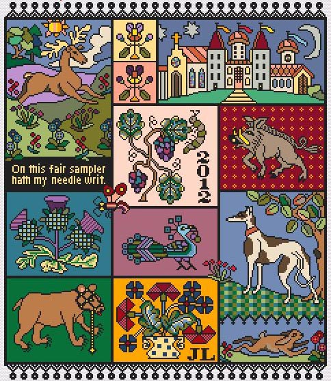 樂天商城 - Watchers of the Dawn・クロスステッチ 図案 チャート 刺繍 手芸*Long Dog Samplers*