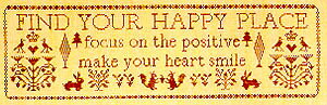 FIND YOUR HAPPY PLACE・クロスステッチ 図案 チャート 刺繍 手芸*BLUE RIBBON DESIGNS*