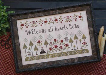 ☆クロスステッチ・チャート ☆Plum Street Samplers “Welcome All Hearts Home” ☆ステッチカウント225W×141H ☆英語表記