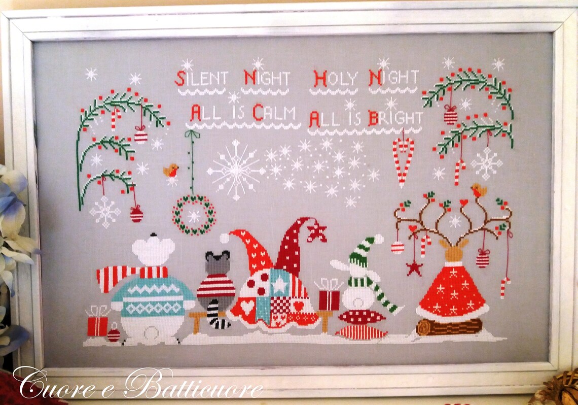 La Notte di Natale・クロスステッチ 図案 チャート クリスマス 刺繍 手芸 Cuore E Batticuore