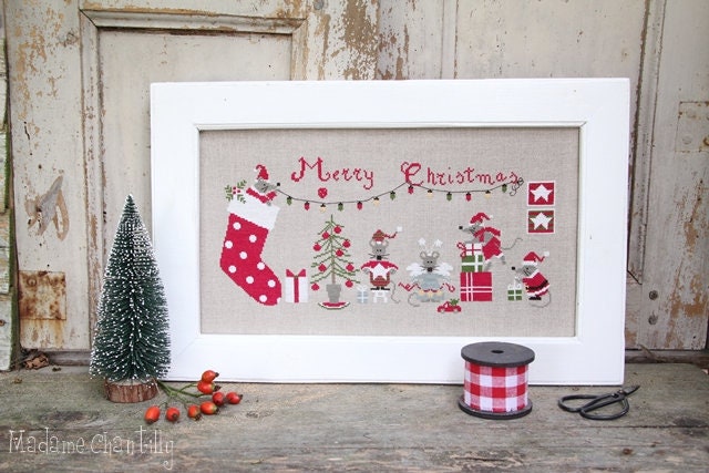 樂天商城 - Christmas Mice・クロスステッチ 図案 チャート 刺繍 手芸*Madame Chantilly*