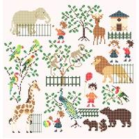 Baby at the Zoo・クロスステッチ 図案 チャート 刺繍 手芸*Perrette Samouiloff*ペレット サモイロフ