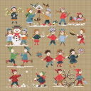 Happy Childhood,Winter・クロスステッチ 図案 チャート 刺繍 手芸*Perrette Samouiloff*ペレット サモイロフ