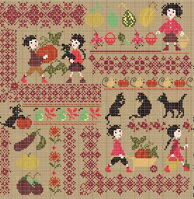 Harvest Mini Motif Sampler・クロスステッチ 図案 チャート 刺繍 手芸*Perrette Samouiloff*ペレット サモイロフ