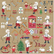 Santa is really busy!・クロスステッチ 図案 チャート 刺繍 手芸*Perrette Samouiloff*ペレット サモ..