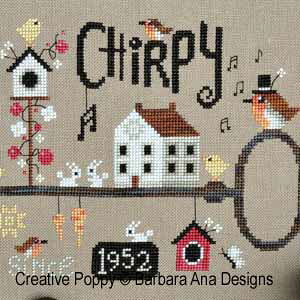 Chirpy (since...) & Scissor Fob・クロスステッチ 図案 チャート 刺繍 手芸*Barba...