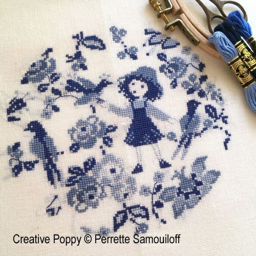 Camaieu Blues クロスステッチ 図案 チャート 刺繍 手芸 Perrette Samouiloff ペレット サモイロフ