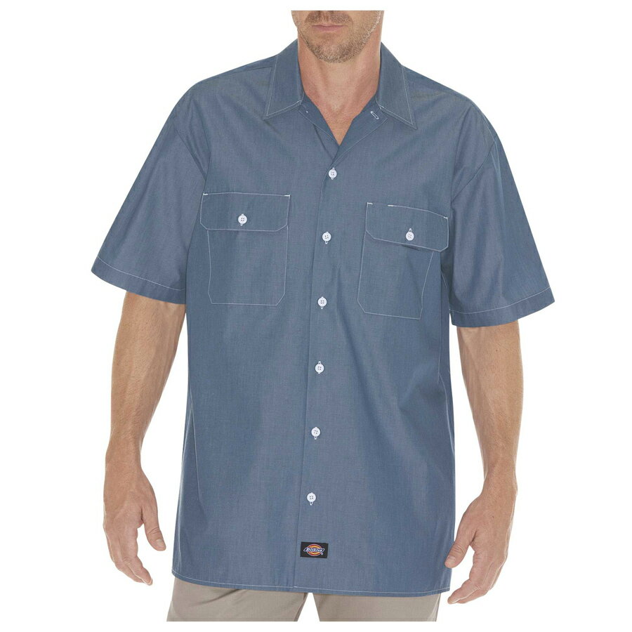 【Dickies】1141573　WS509 シャンブレーChambray Work Shirt 半袖ワークシャツ　ディッキーズ