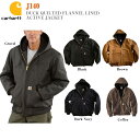 【Carhartt】J140 カーハート ダックアクティブフードジャケット キルトフランネルラインMen's Duck Active Jacket Quilted-Flannel Lined ワークジャケット パーカー型リブジャケット フード付き 秋冬 メンズ 男性 ブラック グレー ブラウン ネイビー