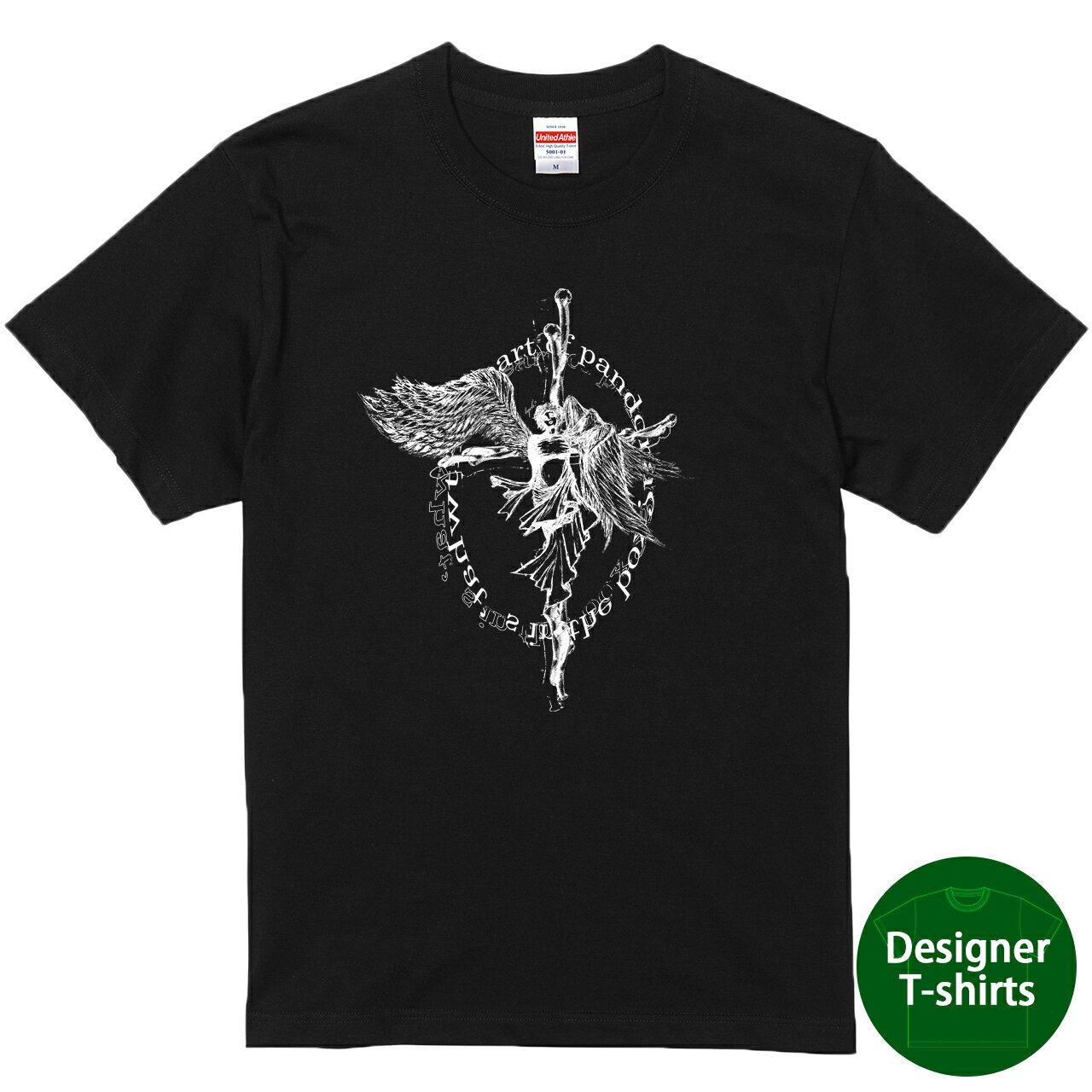 Rakuten - グラフィック 半袖Tシャツ クルーネック プリント メンズ レディース ユニセックス 黒 ブラック