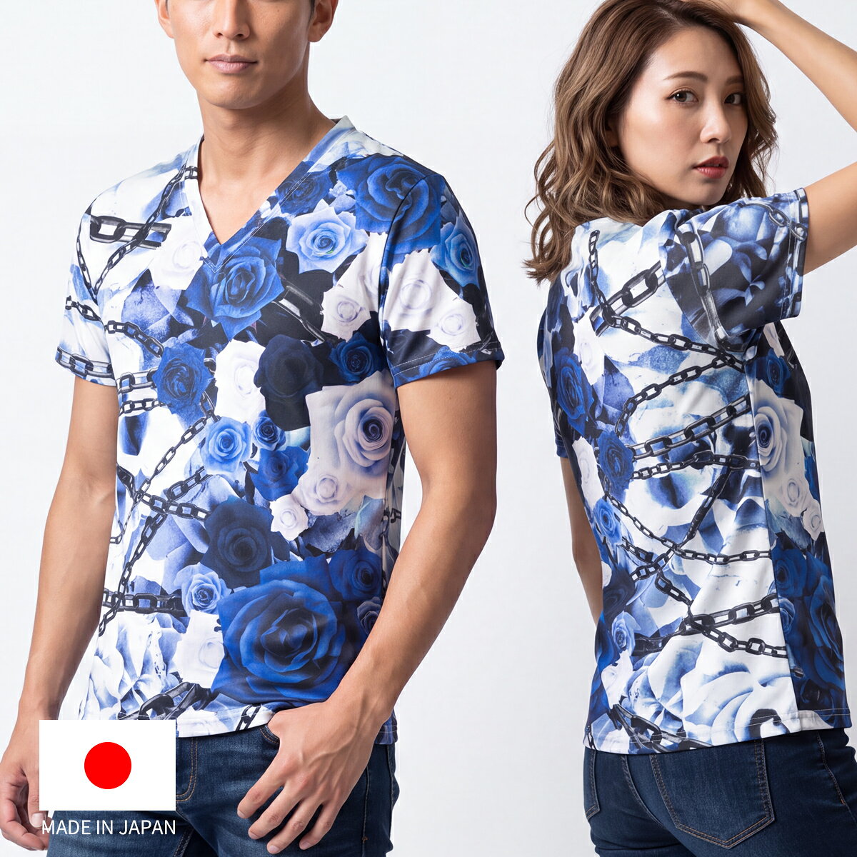 　　　　　　　　　　　　　　　　別カラーブラックレッド■Performance Art Wearシリーズストレスフリーコンフォートシステム、高機能ストレッチ素材を使用。編み目ループの方向性を自在にコントロールする、旭化成せんい独自のダイアモンド構造組織によりパフォーマンスを的確にサポート。少ない力で縦にも横にも自在に伸び、優れた回復性で体の大きな動きにも安定した着圧をキープする高次元ファブリック。運動時にはもちろん、普段使いまで快適に着られる高機能素材です。美しさと無骨さを、ひとつのグラフィックに。咲き誇る薔薇と、無機質なチェーン。相反するような二つのモチーフを大胆に組み合わせ、存在感のある一枚に仕上げました。繊細な花びらの表情と、無骨なチェーンのラインが重なり合うことで、甘すぎない、少しエッジの効いた雰囲気を演出。カラーは、シックなブラック、深みのあるレッド、鮮やかなブルーの3色展開。一枚でスタイリングの主役になるデザインながら、デニムやカーゴパンツなど、シンプルなボトムとも相性よく着こなせます。プリント、裁断、縫製はすべて日本国内で実施。大量生産ではなく、一着ずつ丁寧に　仕上げています。ポリエステル86％ポリウレタン14％■サイズ　　　 S　 M　 L　 XL着丈　63　65　67　69身幅　45　47.5　50　52.5肩幅　40　42　44　46袖丈　19.5　20.5　21.5　22.5▼サイズ選びのコツ普段着用されているTシャツを測って頂き、それに近いサイズをお選びいただく方法がオススメです。▼注意事項ご覧頂いている環境によって、実物の色と若干異なる場合がございます。MADE IN JAPAN