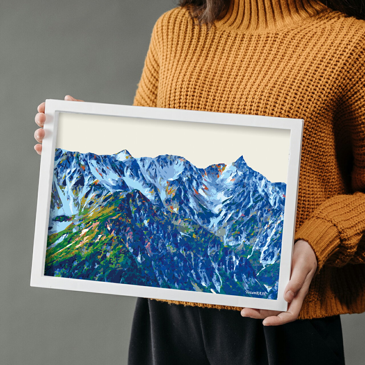 蝶が岳 北アルプス 槍ヶ岳 穂高 ポスター A4 A3 A2 A1 イラスト 山 登山 アウトド...