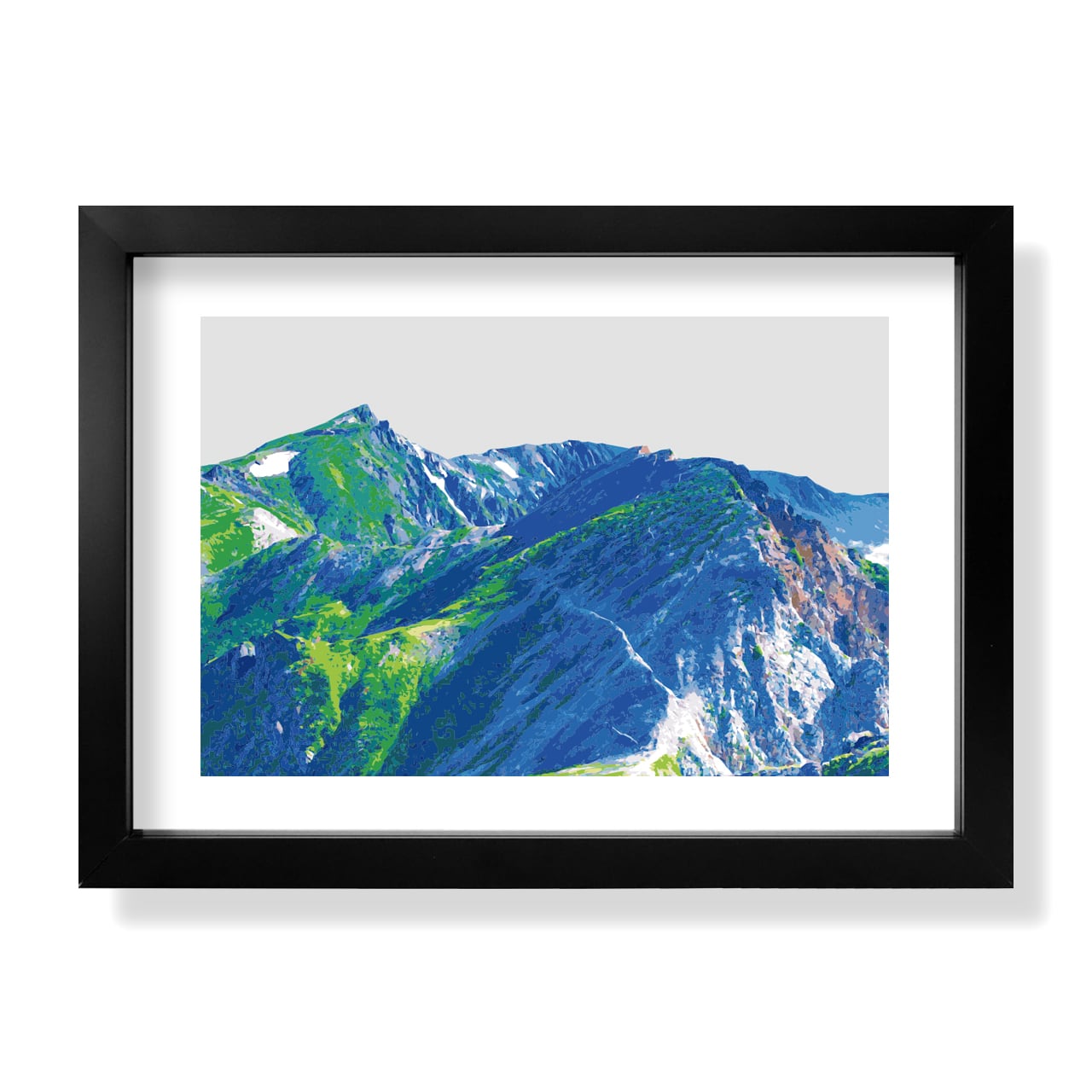Rakuten - 白馬岳 ポスター A4 A3 A2 A1 イラスト アート 山 登山 アウトドア フレームなし art006