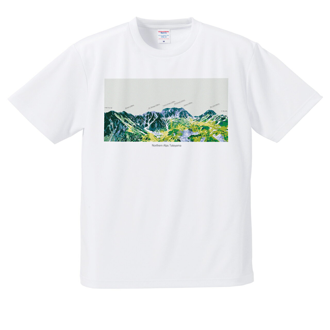Rakuten - 立山 半袖Tシャツ 登山 北アルプス 山Tシャツ 吸水速乾 ドライTシャツ メンズ レディース アウトドア 山好き プレゼント 白 ホワイト