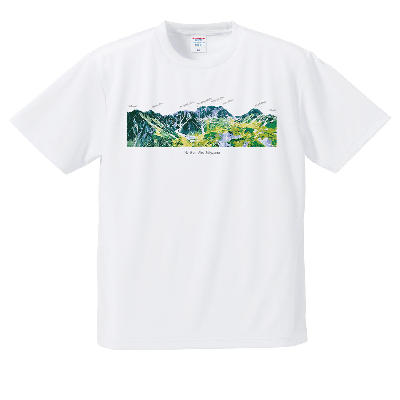 Rakuten - 立山 半袖Tシャツ 登山 北アルプス 山Tシャツ 吸水速乾 ドライTシャツ メンズ レディース アウトドア 山好き プレゼント 白 ホワイト