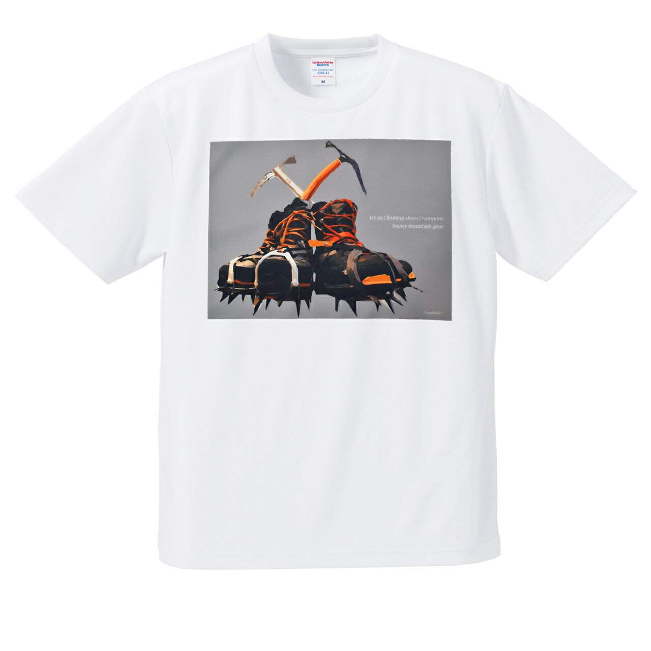 Rakuten - 登山靴 アイゼン ピッケル 半袖Tシャツ 登山 山Tシャツ 吸水速乾 ドライTシャツ メンズ レディース アウトドア 山好き プレゼント 白 ホワイト