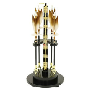 破魔弓 出し飾り 応和 8号 高さ32cm 出し飾り 円形黒塗り台 (2025-ts116) 出し飾り お正月飾り 日本の伝統文化