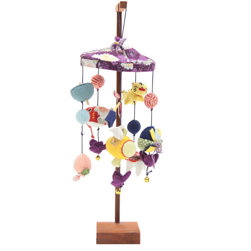 アウトレット品 五月人形吊るし飾り 卓上大 華やぎの端午の吊るし飾り(紫)傘付 高さ36cm (22a-ya-1176) インテリア ディスプレイ 見切処分品