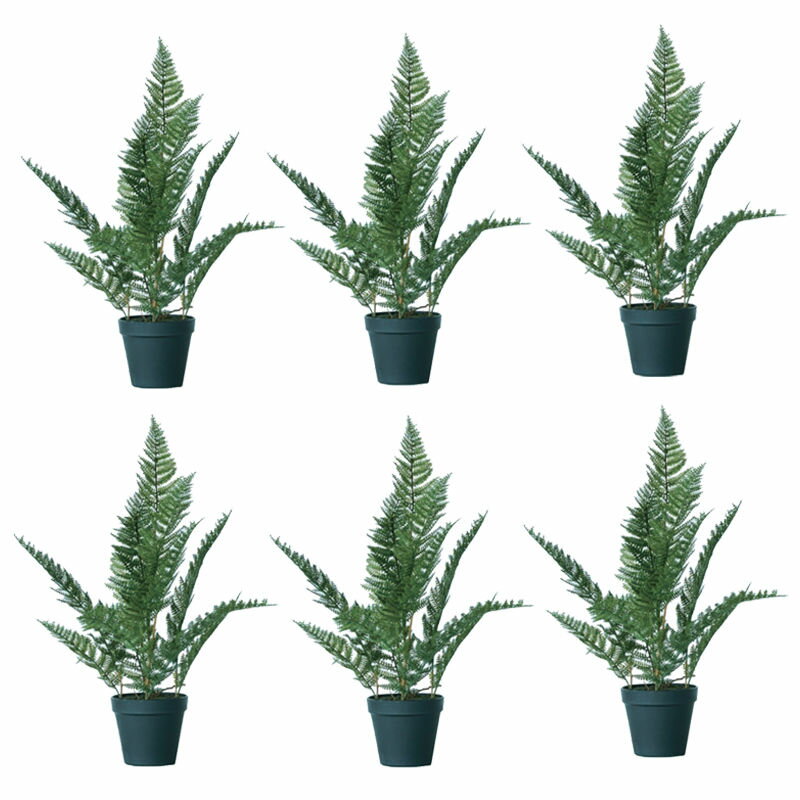人工観葉植物 ファーン ポット 56（6個入り）992000 シダ植物 （代引き不可） インテリア フェイクグリーン 造花 POT FERN （p35）