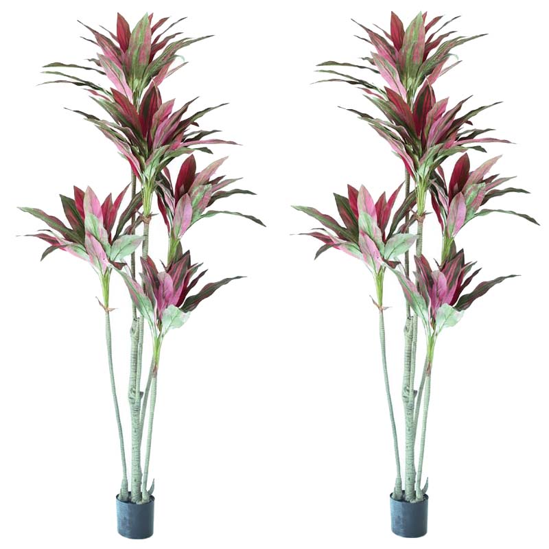 人工観葉植物 ドラセナ ポット 180 パープル（2個入り）992320 庭木ポット （代引き不可） インテリア フェイクグリーン 造花GARDEN PLANT （p51）