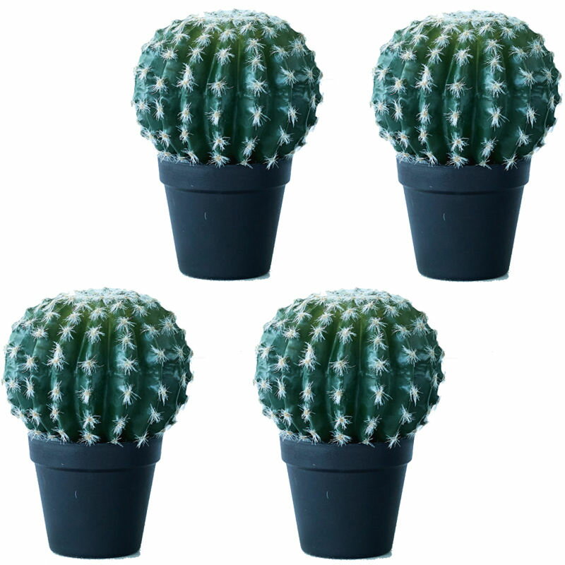人工観葉植物 玉サボテン ポット 24（4個入り）992770 サボテン （代引き不可） インテリア フェイクグ..