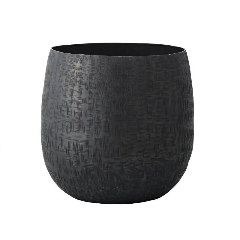 花瓶 フラワーベース Interior Green Aluminum Pot アルミニウムポット black （1個入り） [570-012-802] [p43] アルミニウム （代引き不可） インテリア ディスプレイ