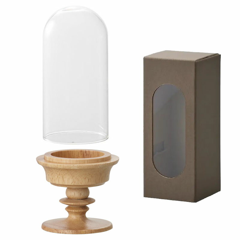 花瓶 フラワーベース Funeral oracle オラクル natural ガラスドーム付き （1個入り） [680-921-312] [p104] 天然木 （代引き不可） インテリア ディスプレイ