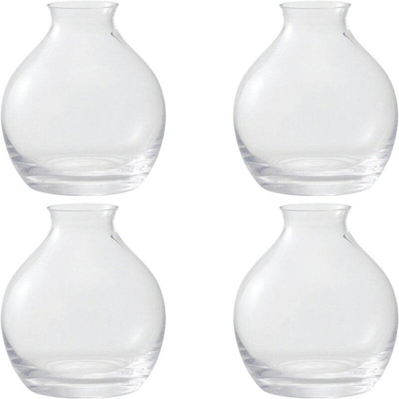 花瓶 フラワーベース Glass Flower+ courbe クルブ clear （4個入り）   ガラス （代引き不可） インテリア ディスプレイ