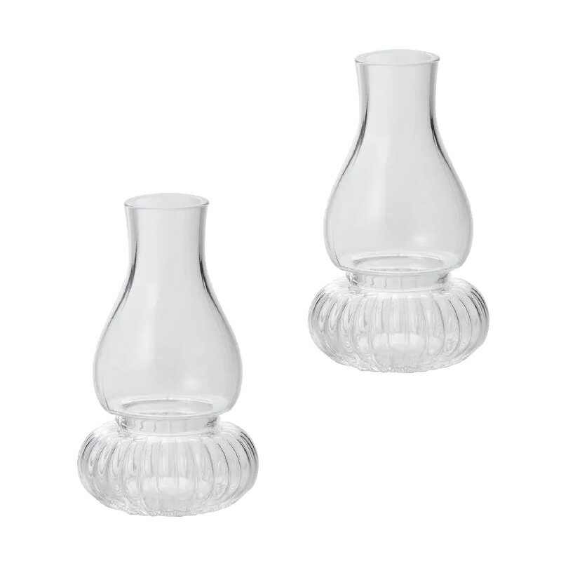 花瓶 フラワーベース Glass Flower+ luce ルーチェ clear （2個入り）   ガラス （代引き不可） インテリア ディスプレイ