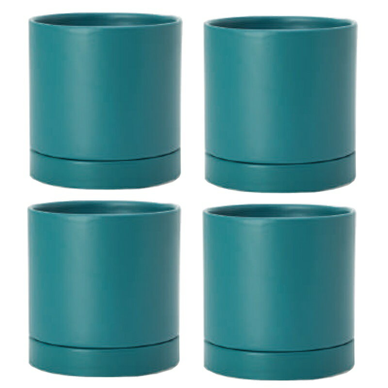 花・観葉植物用ポット オーセ 15 G ceramic （4個入り） 19016 受皿付き （代引き不可） 小型ポット プ..