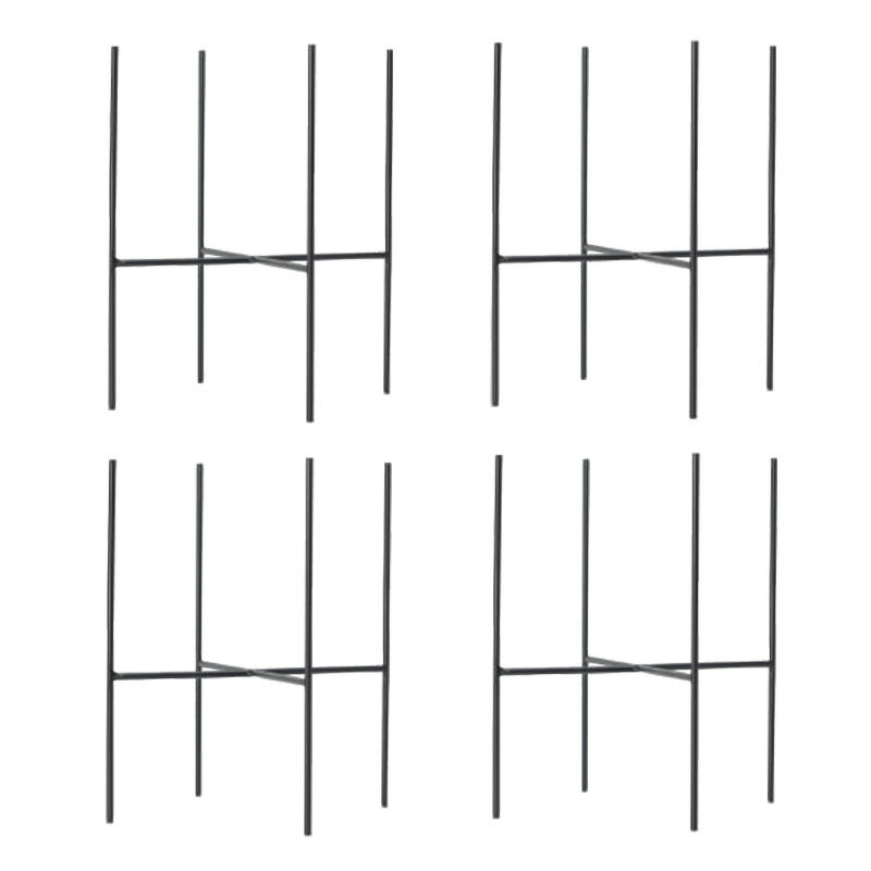 花・観葉植物用ポット ポットスタンド スリムブラック stand （4個入り） 23058 底寸21cmまで用 （代引..