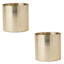 花・観葉植物用ポット ラーケルシリンダー 13 ゴールド metal (2個入り) 33058 鉢タイプ (代引き不可) 小型鉢カバー FARM (p145)