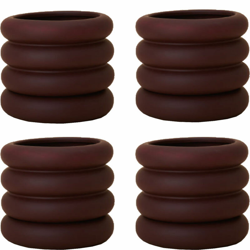 花・観葉植物用ポット ヴィエノ 16 B ceramic （4個入り） 40121 受皿付き （代引き不可） 小型鉢ポッ..